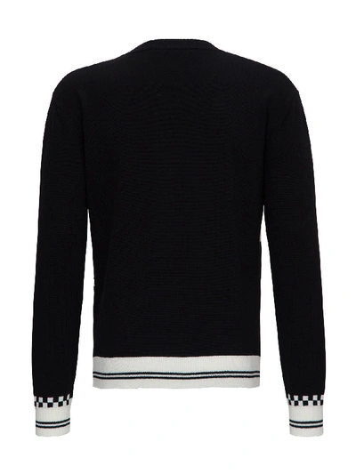 Shop Versace Intarsia Wool Jumper In Black