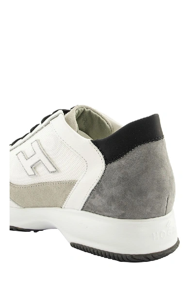 Shop Hogan Interactive Grey, White, Beige Sneakers In White/grey