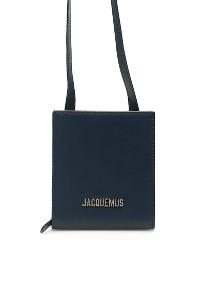 Shop Jacquemus Le Gadjo Neck Wallet In Navy