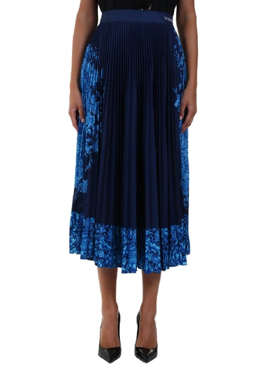 Shop Valentino Jersey Bluegrace Bouquet Skirt