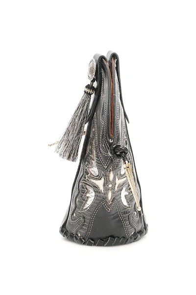 Shop Jessie Western Vintage Mini Boot Bag In Black Silver