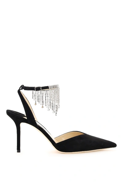 Shop Jimmy Choo Birtie Slingback Pumps 85 With Crystals In Black Crystal
