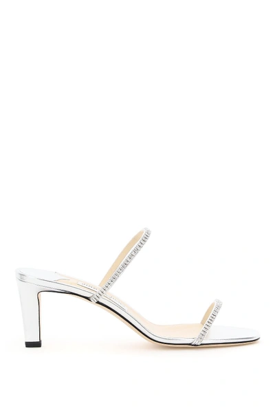 Shop Jimmy Choo Brea Mules 65 With Crystals In Silver Crystal