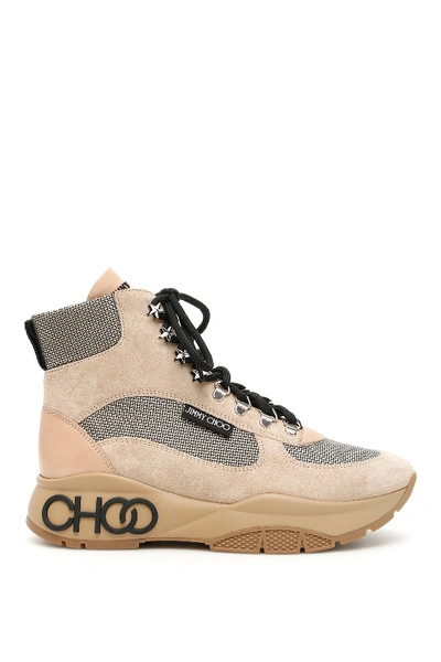 Shop Jimmy Choo Hiking Boots In White Sand Natural