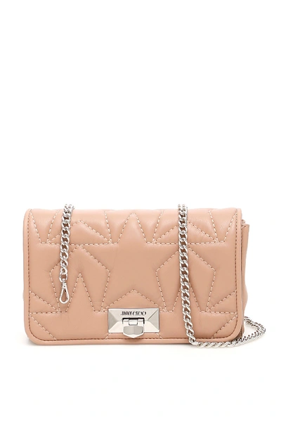 Shop Jimmy Choo Matelasse Helia Clutch In Ballet Pink