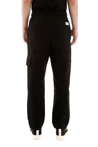 Shop Kenzo Cotton Cargo Trousers In Noir