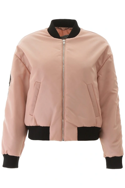Shop Kenzo Paris Embroidery Bomber Jacket In Peau