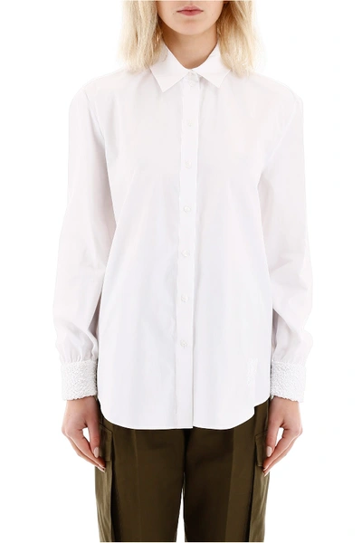 Shop Kenzo Shirt With Smocked Cuffs In Blanc