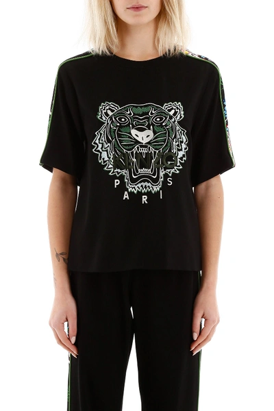 Shop Kenzo Tiger Embroidery Top In Lime