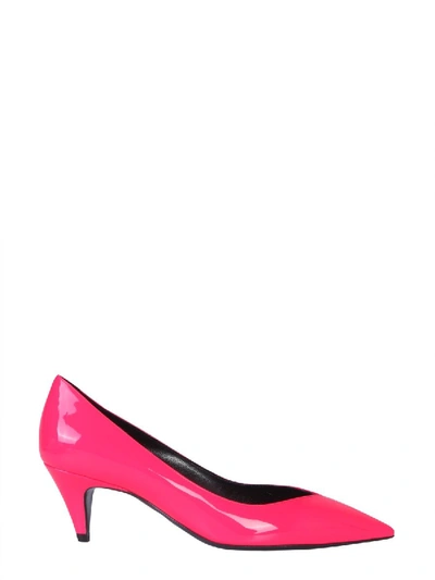 Shop Saint Laurent Kiki Pump In Fuchsia