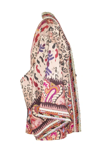 Shop Etro Kimono Jacket With Paisley Print With Animal Design In Multicolor