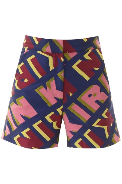 Shop Kirin Shorts With Lettering In Blue Pink