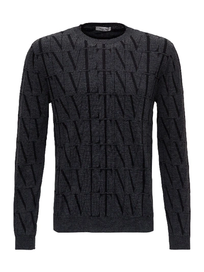 Shop Valentino Vltn Sweater In Grey