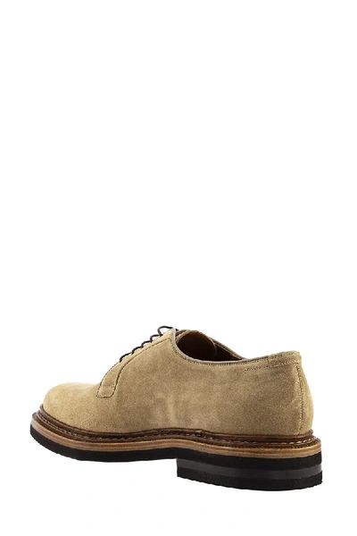 Shop Brunello Cucinelli Lace-ups Oiled Suede Derby In Dove Grey