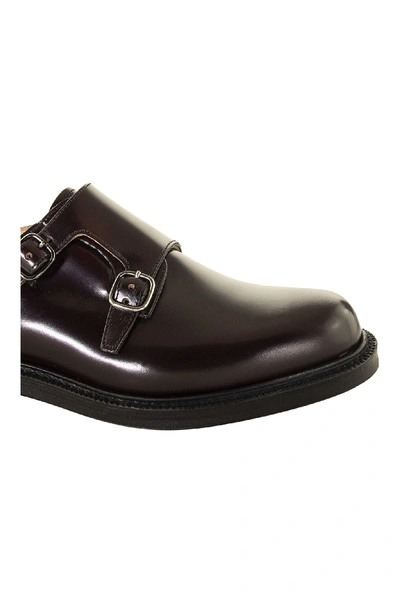 Shop Church's Lambourn Polished Binder Monk Strap Black In Burgundy