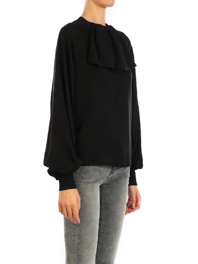 Shop Loewe Lavaliere Rib Collar Top Black