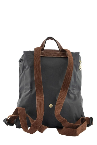 Shop Longchamp Le Pliage Backpack In Gun Metal