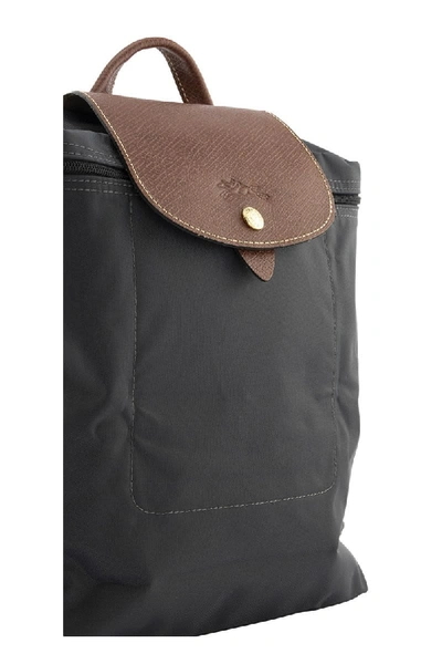 Shop Longchamp Le Pliage Backpack In Gun Metal