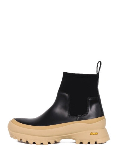 Shop Jil Sander Leather Ankle Boots Black