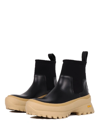 Shop Jil Sander Leather Ankle Boots Black