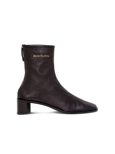 Shop Acne Studios Leather Ankle Boots With Logo In Black