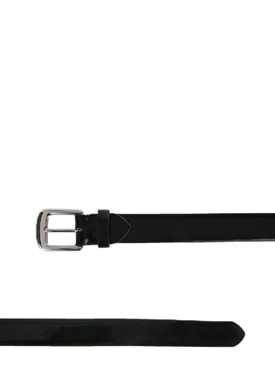 Shop Maison Margiela Leather Belt In Black