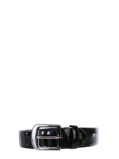 Shop Maison Margiela Leather Belt In Black