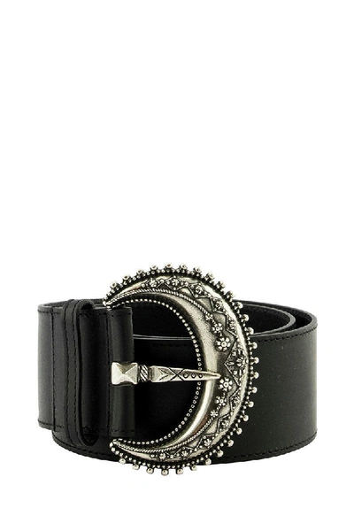 Shop Etro Leather Belt In Black