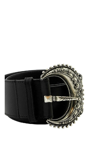 Shop Etro Leather Belt In Black