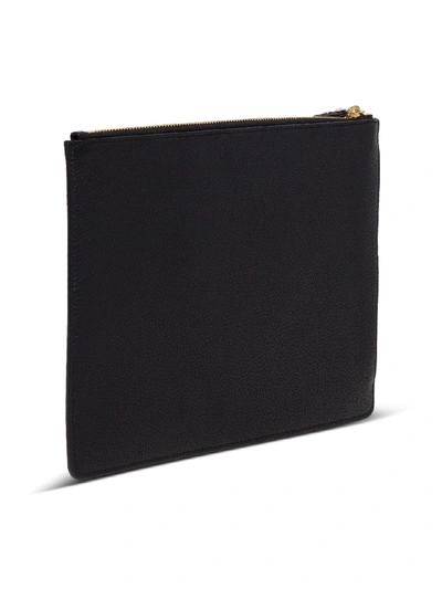Shop Ferragamo Leather Clutch Bag With Gancini Logo In Black