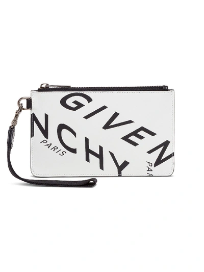 Shop Givenchy Leather Clutch With Logo In White
