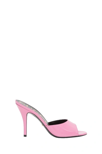 Shop Gucci Shiny Pink Leather Mule