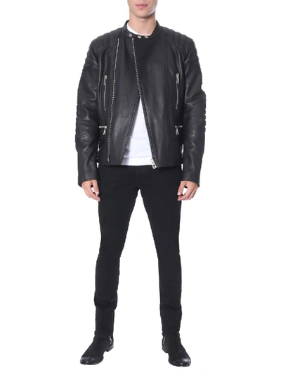 Shop Belstaff Leather Jacket In Black