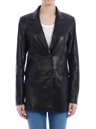 Shop Arma Leather Jacket Black