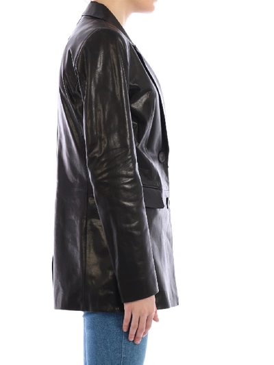 Shop Arma Leather Jacket Black