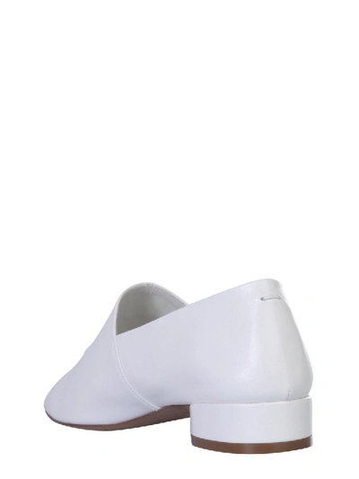 Shop Maison Margiela Leather Loafers In White