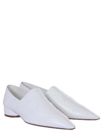 Shop Maison Margiela Leather Loafers In White