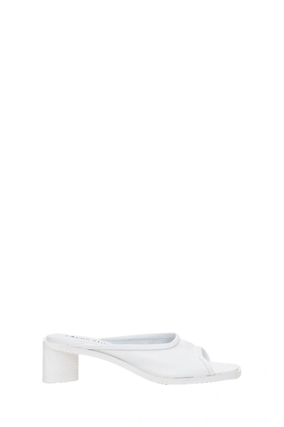 Shop Acne Studios Leather Mules In White