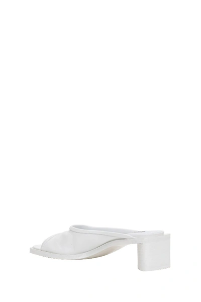 Shop Acne Studios Leather Mules In White