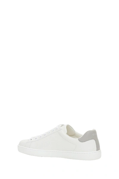 Shop Gucci Leather Sneakers With Logo In White