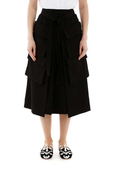 Shop Lemaire Multi-pocket Skirt In Black