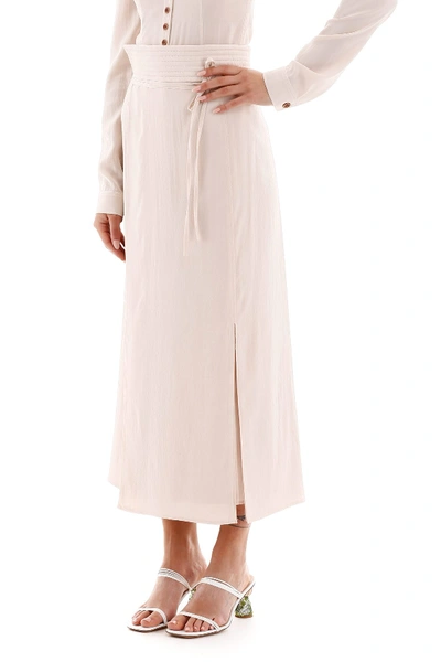 Shop Lemaire Midi Skirt In Light Pink