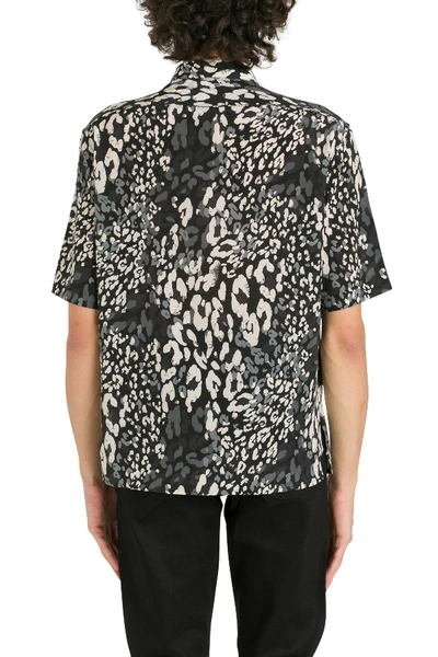 Shop Saint Laurent Leopard Shirt In Black