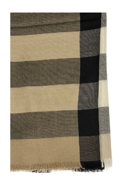 Shop Burberry Lightweight Check Cashmere Scarf Archive Beige