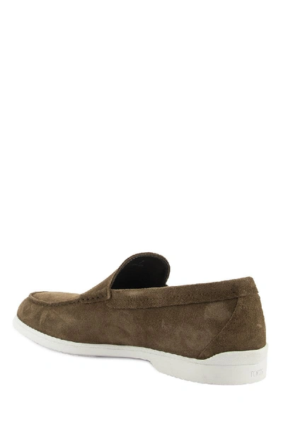 Shop Tod's Loafers In Suede In Brown