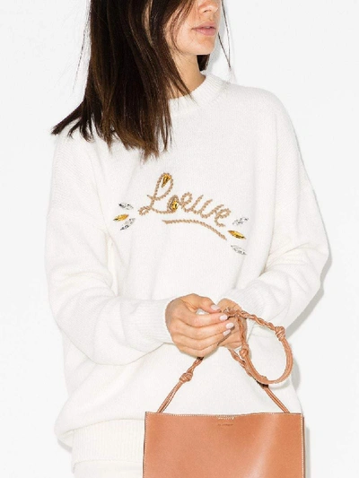 Shop Loewe Sweaters In Bianco