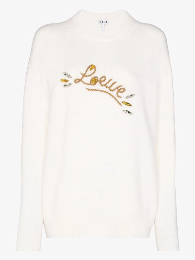 Shop Loewe Sweaters In Bianco