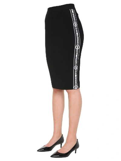 Shop Michael Michael Kors Logo Skirt In Black