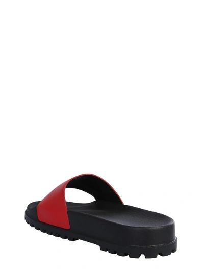 Shop Dsquared2 Logo Slide Sandals In Red