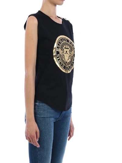 Shop Balmain Logo Top Black